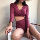 Long-sleeve Cut-out Tankini