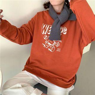 Print Loose-fit Sweatshirt Orange - One Size