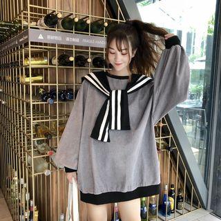 Sailor Collar Corduroy Pullover Dress