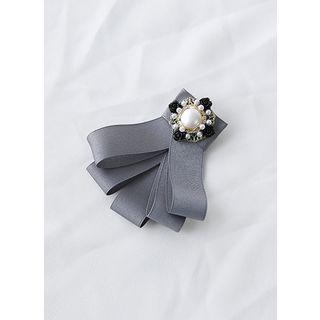 Faux-pearl Badge Brooch