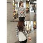 Pleated-panel Striped Top