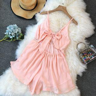 V-neck Cutout Back Playsuit