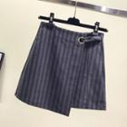 Striped Mini A-line Skirt
