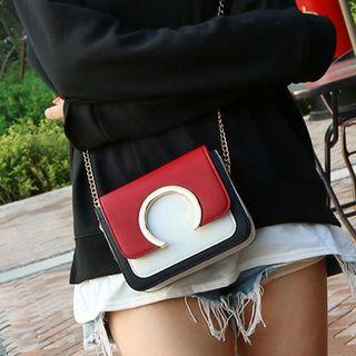 Faux-leather Colorblock Mini Shoulder Bag