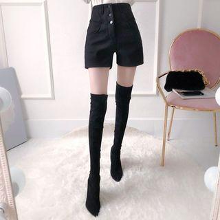 High-waist Napped Shorts