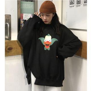 Clown Print Mock Neck Pullover