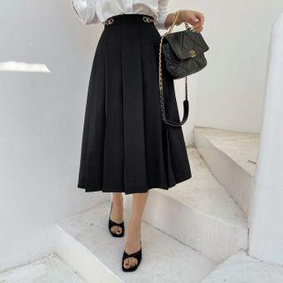 Horse-bit Long Pleat Skirt