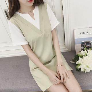 Split Neck Short Sleeve Dress