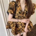 Embossed Floral Mini Dress Yellow - One Size