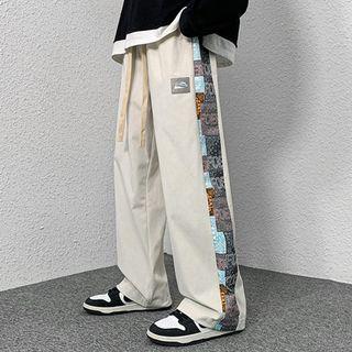 Print Panel Loose Fit Pants