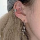Stainless Steel Cross Chained Earring 1 Pc - As Shown In Figure - One Size