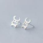 925 Sterling Silver Monster Stud Earrings