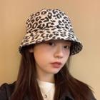 Leopard Print Bucket Hat Black Leopard - Pale Gray - M