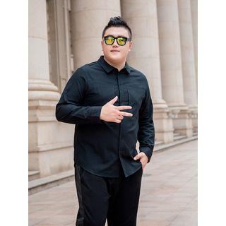 Plus Size Long Sleeve Plain Shirt