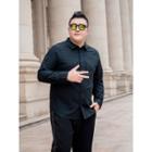 Plus Size Long Sleeve Plain Shirt