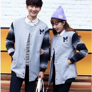 Matching Couple M Appliqu  Button Jacket