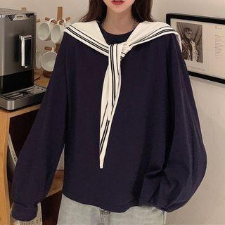 Detachable Sailor Collar Sweatshirt