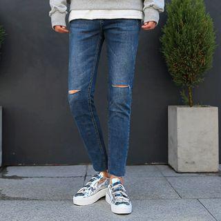 Slit-detail Slim-fit Jeans
