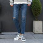 Slit-detail Slim-fit Jeans