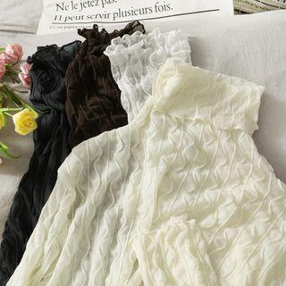 Cowl-neck Slim-fit Lace Top