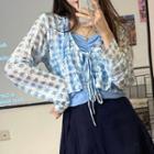 Plaid Shirt / Camisole Top / A-line Skirt