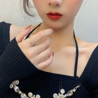 Flower Chain Alloy Ring Silver - One Size