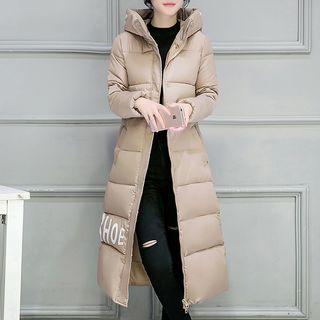 Padded Letter Zip Long Coat