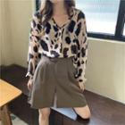 Leopard-print Chiffon Shirt / Dress Shorts