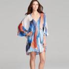 Print V-neck Chiffon Dress