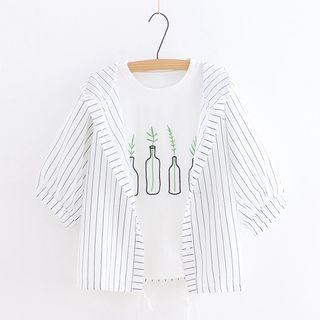 Hooded Elbow-sleeve Shirt