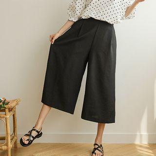 Pocket-side Pleated Culottes