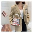 Cartoon Print Crossbody Bucket Bag White - One Size