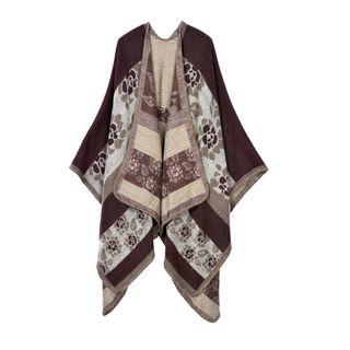 Floral Print Poncho