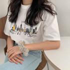 New York Print Cotton T-shirt