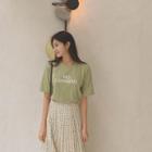 No Comment Letter T-shirt Mint Green - One Size