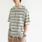 Stripe Embroidered Short Sleeve Tee