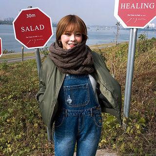 Colored Cable-knit Long Scarf