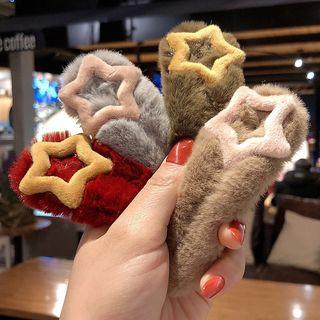 Star Faux Fur Hair Clip