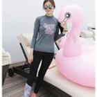 Set: Letter Long-sleeve Rashguard + Water Pants