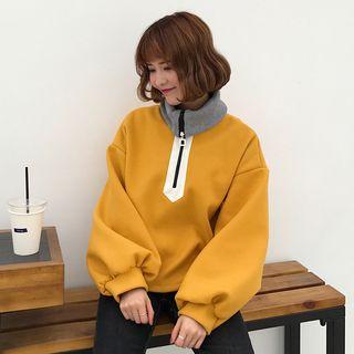 Zip-up High-neck Pullover
