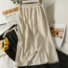 Drawcord Slit-back Midi Skirt