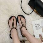 Ankle Strap Studded Flip Flops