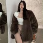 Faux Fur Open Front Coat