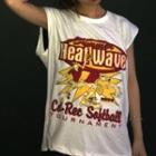Print Cap-sleeve T-shirt