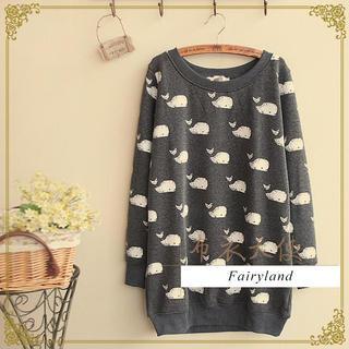 Whale Print Pullover