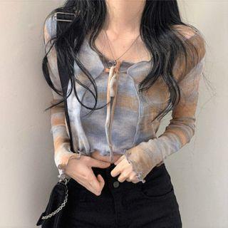 Set: Tie-dyed Tube Top + Cardigan