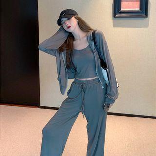 Camisole Top / Wide Leg Pants / Zip Hoodie