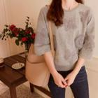 3/4-sleeve Appliqu  Top Gray - One Size
