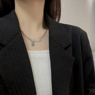 Smiley Pendant Stainless Steel Necklace Necklace - Silver - One Size