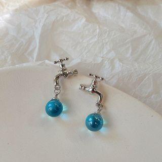 Water Tap Bead Drop Earring 1 Pair - Earrings - 925 Silver - Water Tap - Silver - One Size